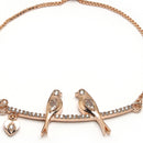 Rose Gold Plated White American Diamond Studded Wraparound Bracelet