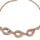 Rose Gold Plated with White American Diamond Studded Wraparound Bracelet