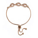 Rose Gold Plated with White American Diamond Studded Wraparound Bracelet