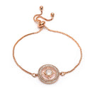 Rose Gold Plated Round Shaped White American Diamond Bracelet