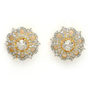 Gold Plated Dual Toned American Diamond Stud Earrings