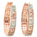 Rose Gold Plated American Diamond Circular Hoop Earrings
