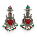 Oxidized Plated with Multicolor Pearl Cubic Zirconia Danglers Earrings