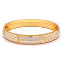 Gold Plated Dual Toned Engraved Texture Kada For Men
