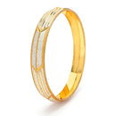 Gold Plated Dual Toned Engraved Texture Kada For Men