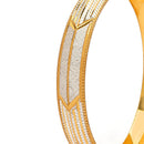 Gold Plated Dual Toned Engraved Texture Kada For Men