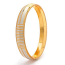 Gold Plated Dual Toned Engraved Texture Kada For Men