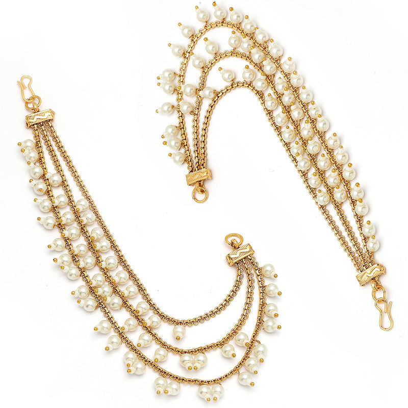 Gold Plated Pearl Ear Chain Attachment for Earrings