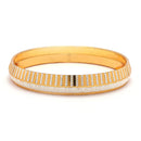 Gold Plated Dual Toned Engraved Texture Kada For Men