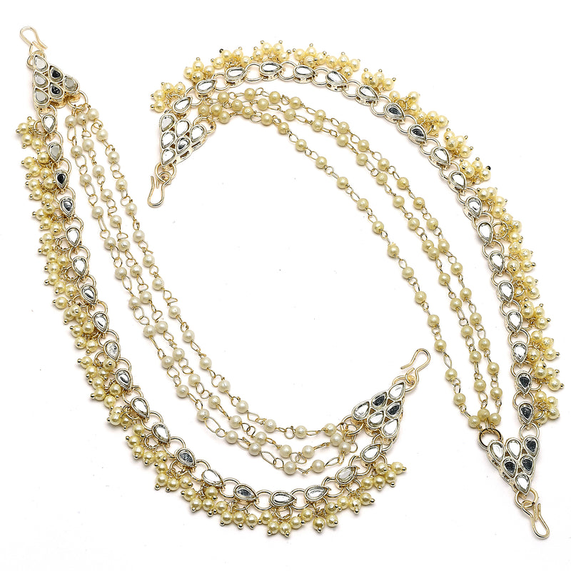 Gold Plated Pearl Long Ear Chain Attachment for Earrings