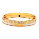 Gold Plated Dual Toned Engraved Texture Kada For Men