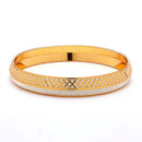 Gold Plated Dual Toned Engraved Texture Kada For Men
