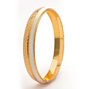 Gold Plated Dual Toned Engraved Texture Kada For Men