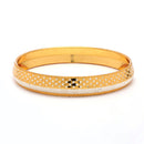 Gold Plated Dual Toned Engraved Texture Kada For Men