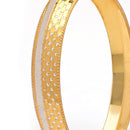 Gold Plated Dual Toned Engraved Texture Kada For Men