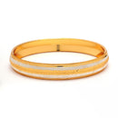 Gold Plated Dual Toned Engraved Texture Kada For Men