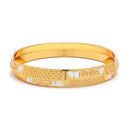 Gold Plated Dual Toned Engraved Texture Kada For Men