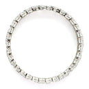 Rhodium Plated Silver Toned Teardrop Shaped White American Diamond Studded Bangles Set Of 2