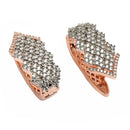 Rose Gold Plated American Diamond Small Drop Hoop Earrings
