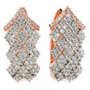 Rose Gold Plated American Diamond Small Drop Hoop Earrings