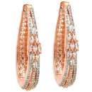 Rose Gold Plated American Diamond Circular Hoop Earrings