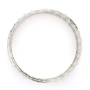 Rhodium Plated Silver Toned Oval Shaped American Diamond Studded Bangles Set Of 2