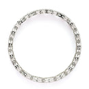 Rhodium Plated Silver Toned Oval Shaped White American Diamond Studded Bangles Set Of 2