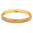 Gold Plated Traditional Contemproray Butterfly Engraved Bangles Set Of 2