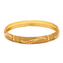Gold Plated Classic Floral Engraved Bangles Set Of 2