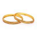 Gold Plated Classic Floral Engraved Bangles Set Of 2