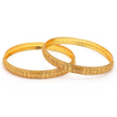 Gold Plated Traditional Contemporary Fish Design Engraved  Bangles Set Of 2|B