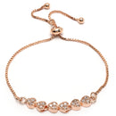 Rose Gold Plated Heart Shaped White American Diamond Studded  Bracelet
