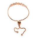 Rose Gold Plated Heart Shaped White American Diamond Studded  Bracelet