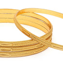 Gold Plated Contemporary Design Bangles Set Of 4