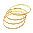 Gold Plated Contemporary Design Bangles Set Of 4
