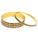 Gold Plated Dual Toned Traditional Contemporary Bangles Set Of 4