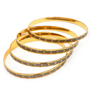 Gold Plated Dual Toned Traditional Contemporary Bangles Set Of 4