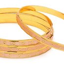 Gold Plated Dual Toned Traditional Contemporary Design Bangles Set Of 4