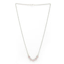 Rhodium Plated with Pink American Diamond & Classy Tear Drop Shape Pendant Set