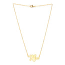 Gold Plated with Thin Chain "Maa" Word Design Stainless Steel Pendant Set