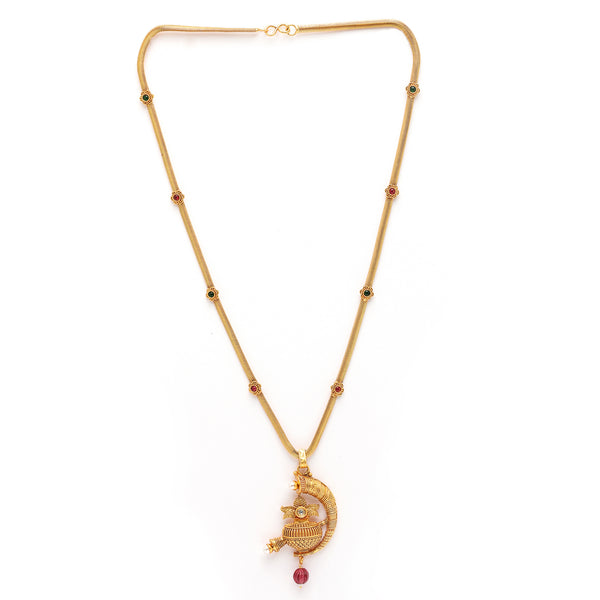 Gold Plated with Traditional Design Copper Pendent Set