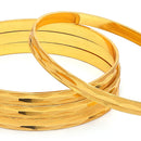 Gold Plated Traditional Engraved Design Bangles Set Of 4