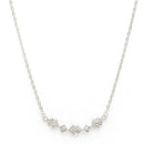 Rhodium Plated with White American Diamond Studded Geometric Design Pendant