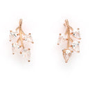 Rose Gold Plated with Leaf Shaped Design & White American Diamonds Studded Pendant Set