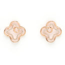 Rose Gold Plated with White American Diamond Studded Pendent Set