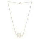 Rhodium Plated with Thin Chain "Maa" Word Design Stainless Steel Pendant Set