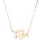 Rose Gold Plated with Thin Chain "Maa" Word Design Stainless Steel Pendant Set