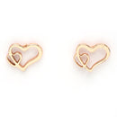 Rose Gold Plated with Stylish Heart Shaped Stainless Steel Pendant Set