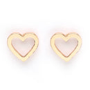 Rose Gold Plated with Dual Heart Shaped Design Stainless Steel Pendent Set