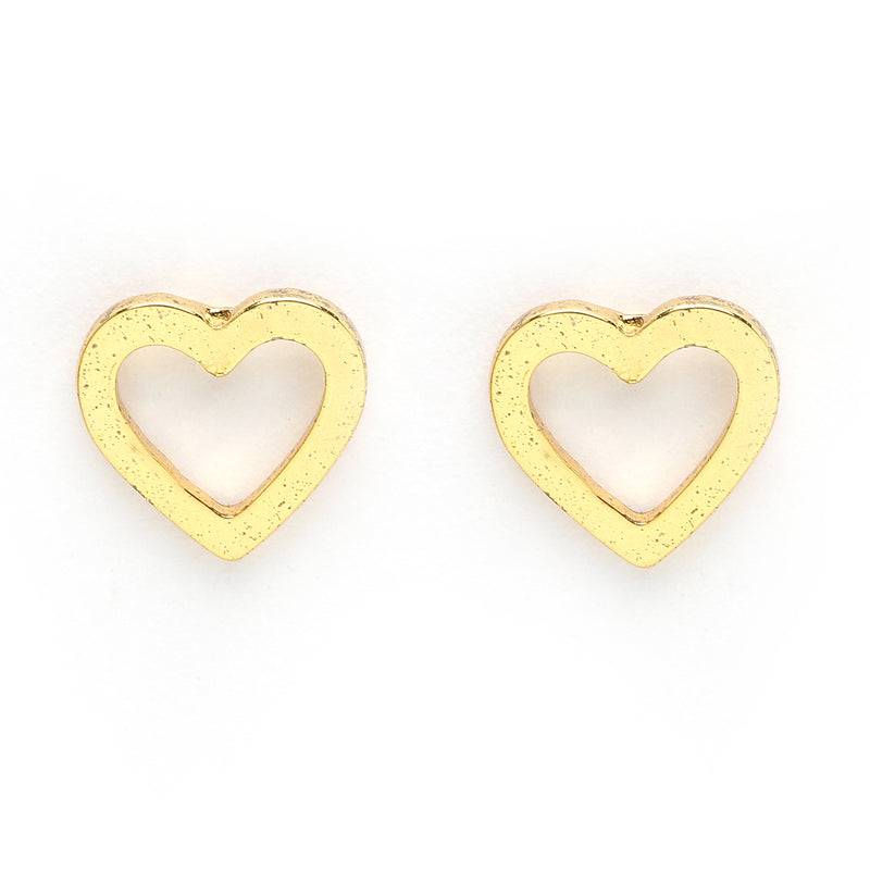 Gold Plated with Stylish Heart Shaped Stainless Steel Pendant Set